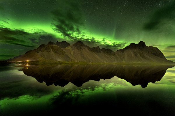 Stokksnes under northern lights