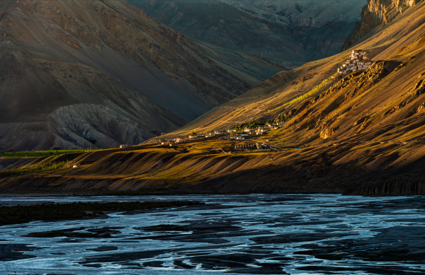 Morning light at Key Monastery